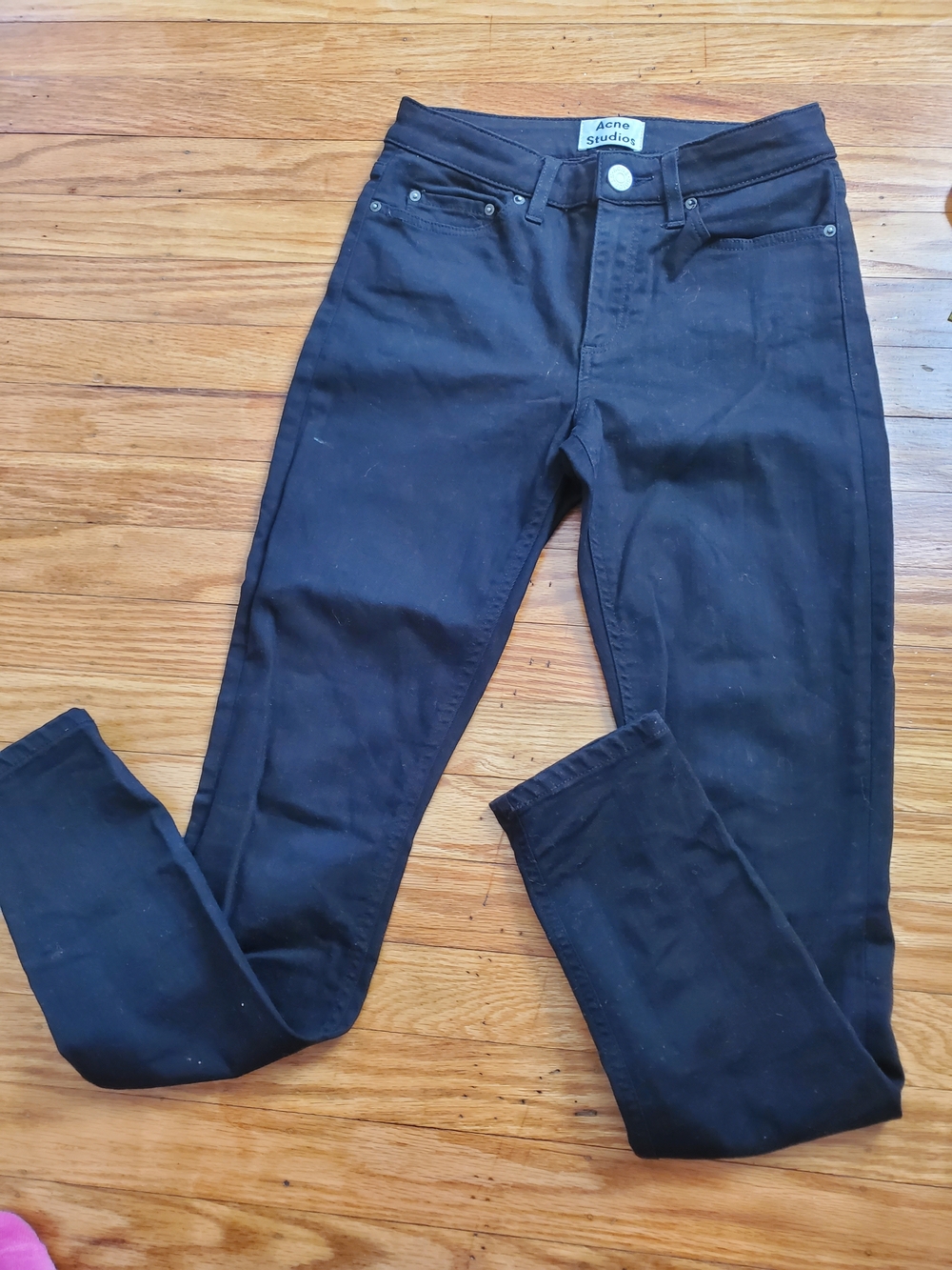 Acne Studios Black Slim Skiny Cotton Black Womens Jeans Sz 25